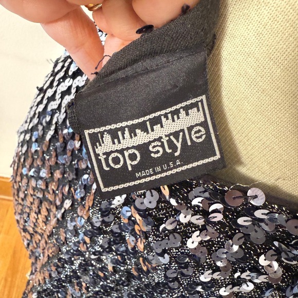 Vintage Sequin Mini Dress S/M Sparkly Scoop Neck Low Back Clubwear NYE Bodycon - Picture 5 of 7